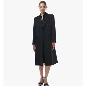 NWT Theo Aphrodite Black Zip Sleeve 3 Button Duster Coat Women's X-Small XS
